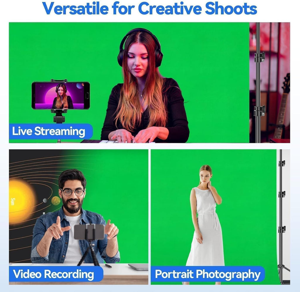 Green Screen Backdrop Kit, 8.5X10Ft Stand with 10X12Ft Backdrop