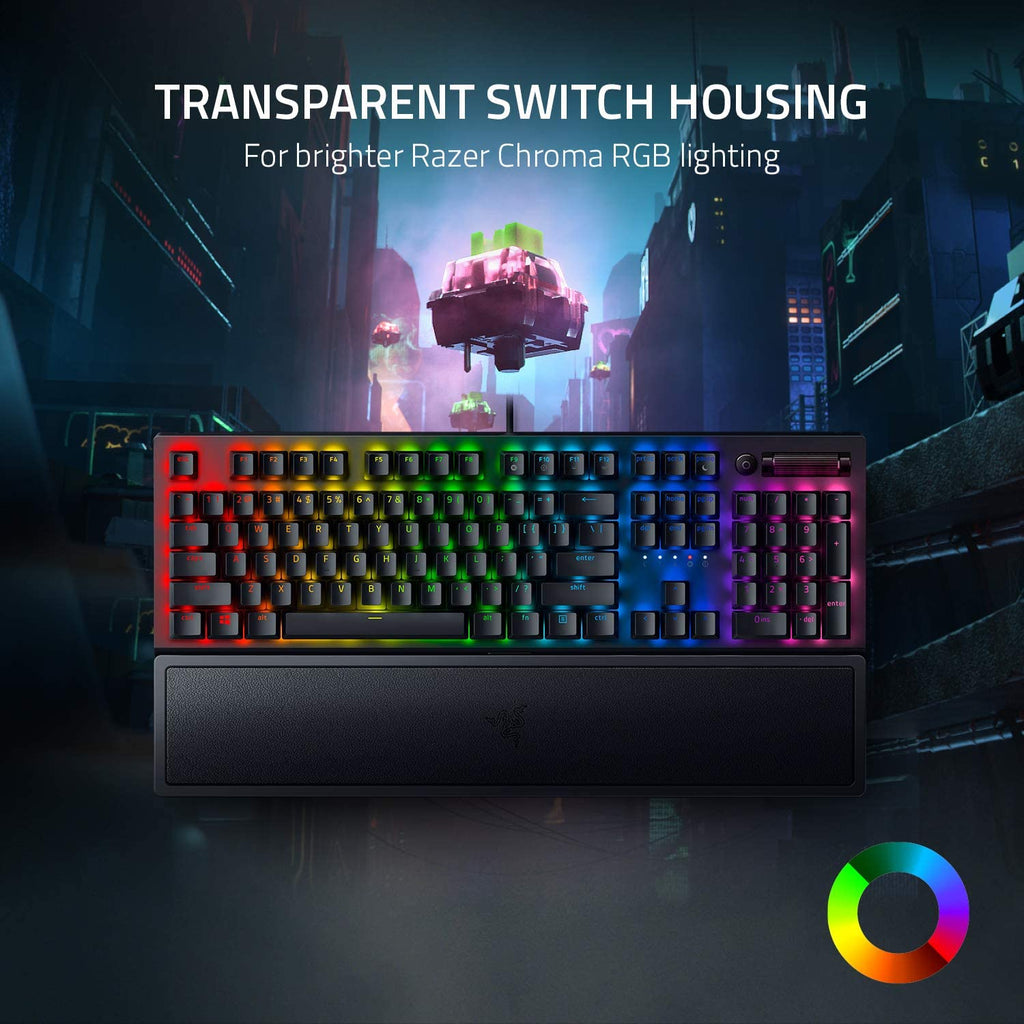 Razer Blackwidow V3 Mechanical Gaming Keyboard: Green Mechanical Switches Tactile & Clicky - Chroma RGB - Compact Form Factor - Programmable Macros - Snap Tap