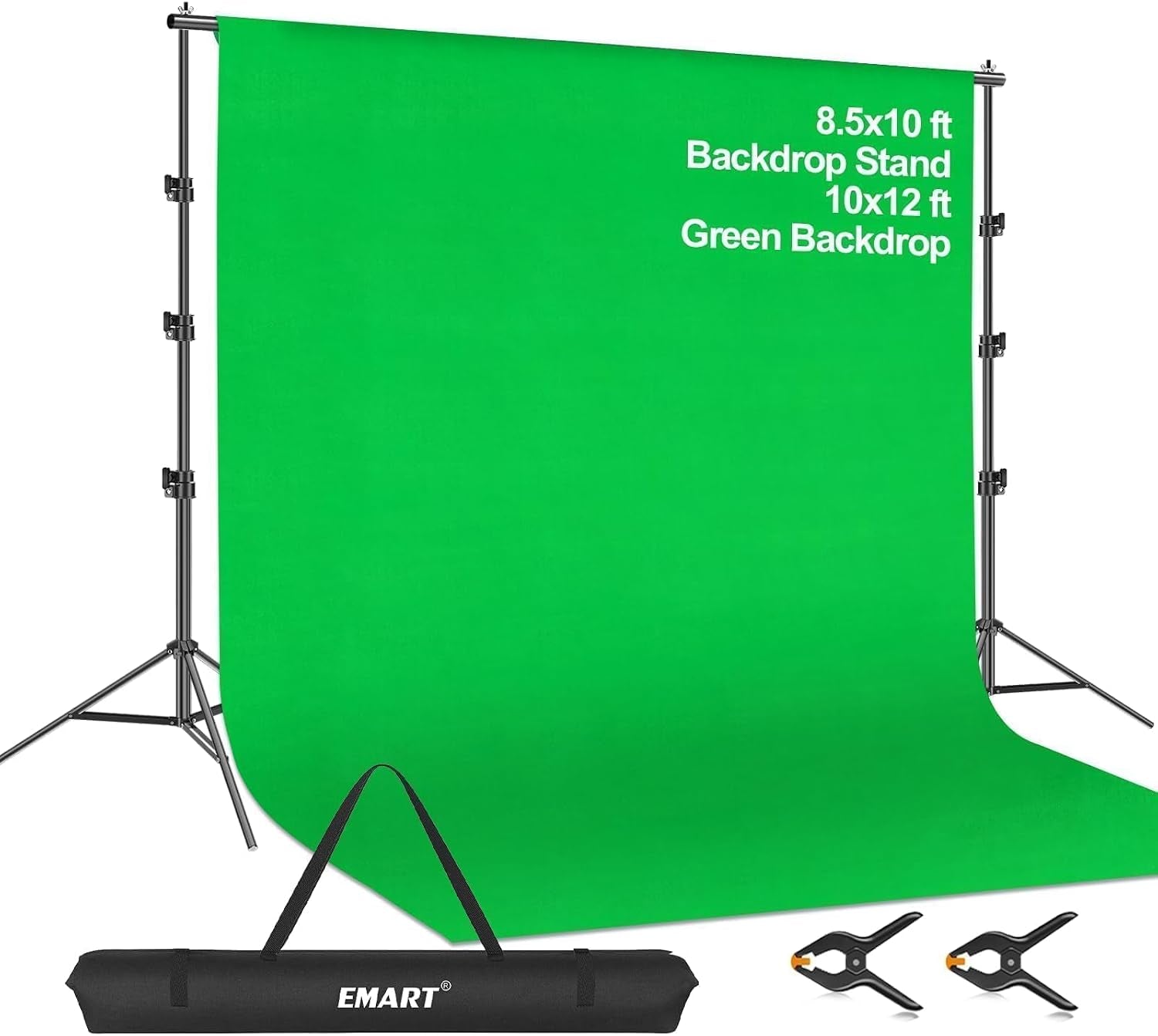 Green Screen Backdrop Kit, 8.5X10Ft Stand with 10X12Ft Backdrop